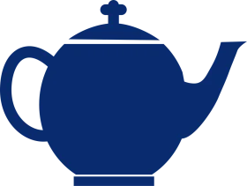 Elegant Navy Blue Teapot Silhouette Clipart with Refined Minimalist Design