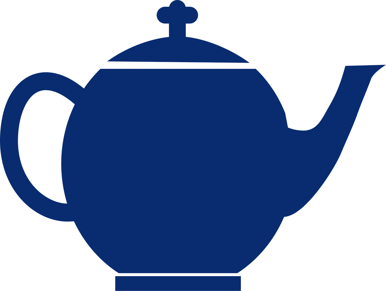 Elegant Navy Blue Teapot Silhouette Clipart with Refined Minimalist Design