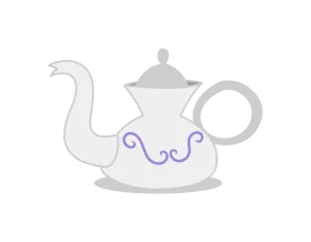 Elegant Pastel Teapot Clipart with Graceful Curves and Soft Color Palette