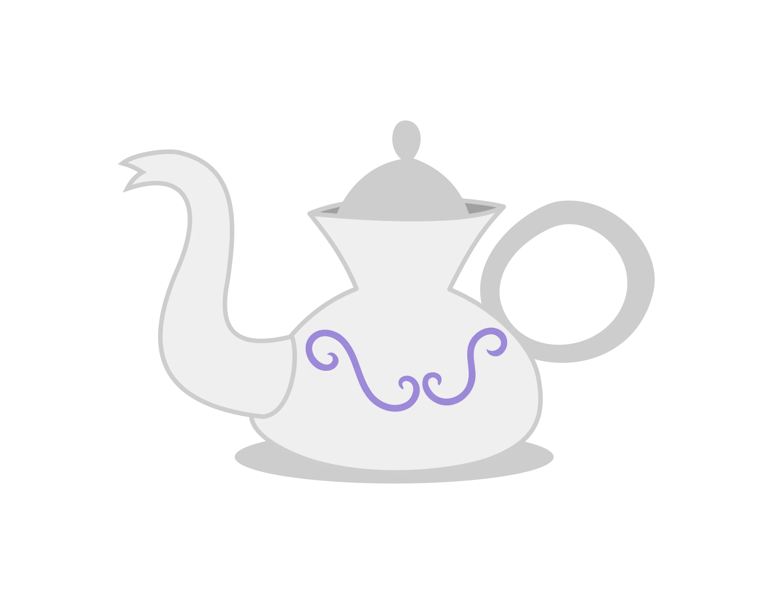 Elegant Pastel Teapot Clipart with Graceful Curves and Soft Color Palette