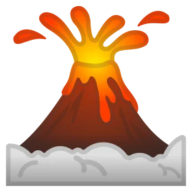 Explosive Eruption of a Dramatic Cartoon Volcano Clipart Illustration
