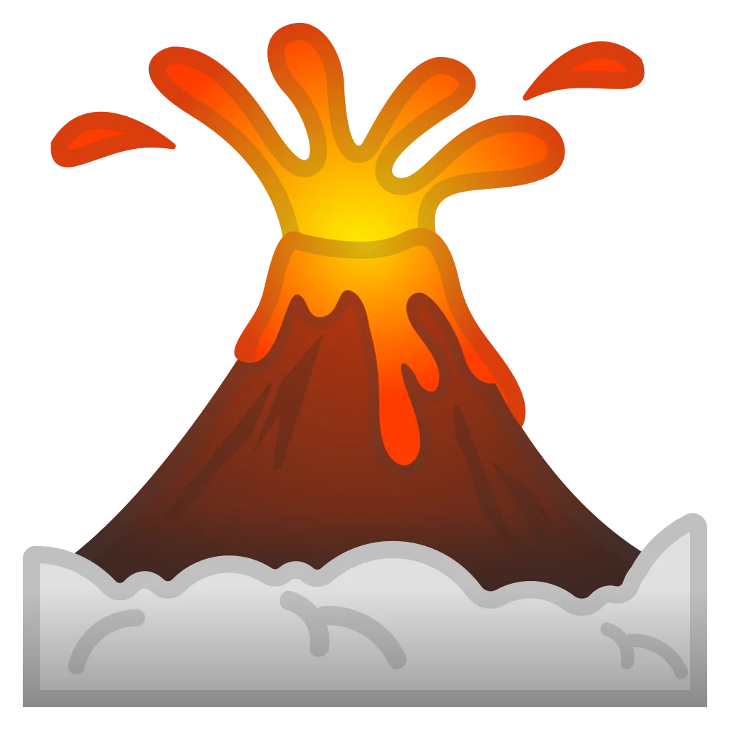 Explosive Eruption of a Dramatic Cartoon Volcano Clipart Illustration