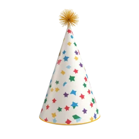 Festive Colorful Star-Studded Birthday Party Hat Clipart Design