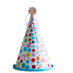 Festive Polka Dot Party Hat Clipart with Colorful Whimsical Design