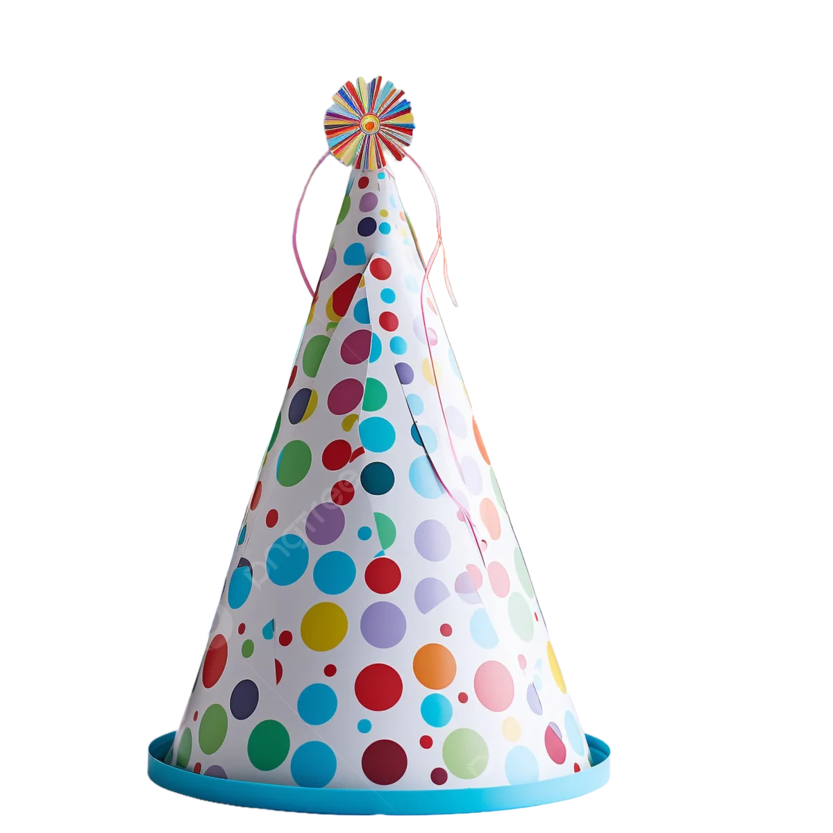 Festive Polka Dot Party Hat Clipart with Colorful Whimsical Design