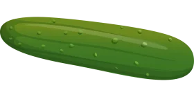 Fresh Green Cucumber Clipart Illustration with Textured Surface and Smooth Edges