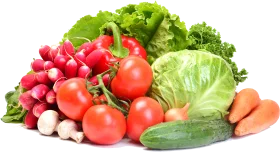 Fresh Harvest Clipart: A Colorful Arrangement of Farm-Fresh Vegetables and Produce