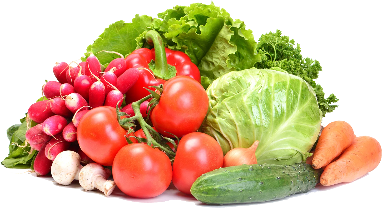 Fresh Harvest Clipart: A Colorful Arrangement of Farm-Fresh Vegetables and Produce