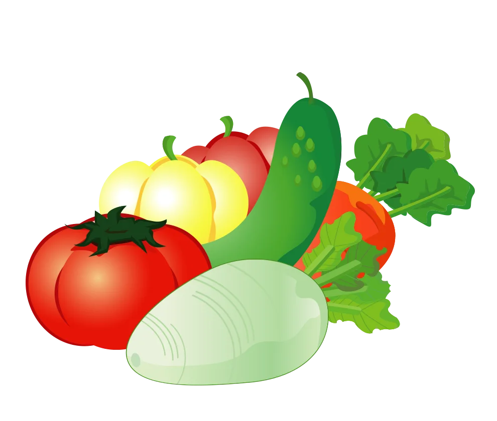 Fresh Produce Clipart Illustration: A Colorful Arrangement of Garden Vegetables