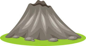 Majestic Monochrome Volcano Clipart: A Graphic Representation of Geological Wonder