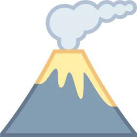 Minimalist Cartoon Volcano Eruption Clipart with Soft Color Palette