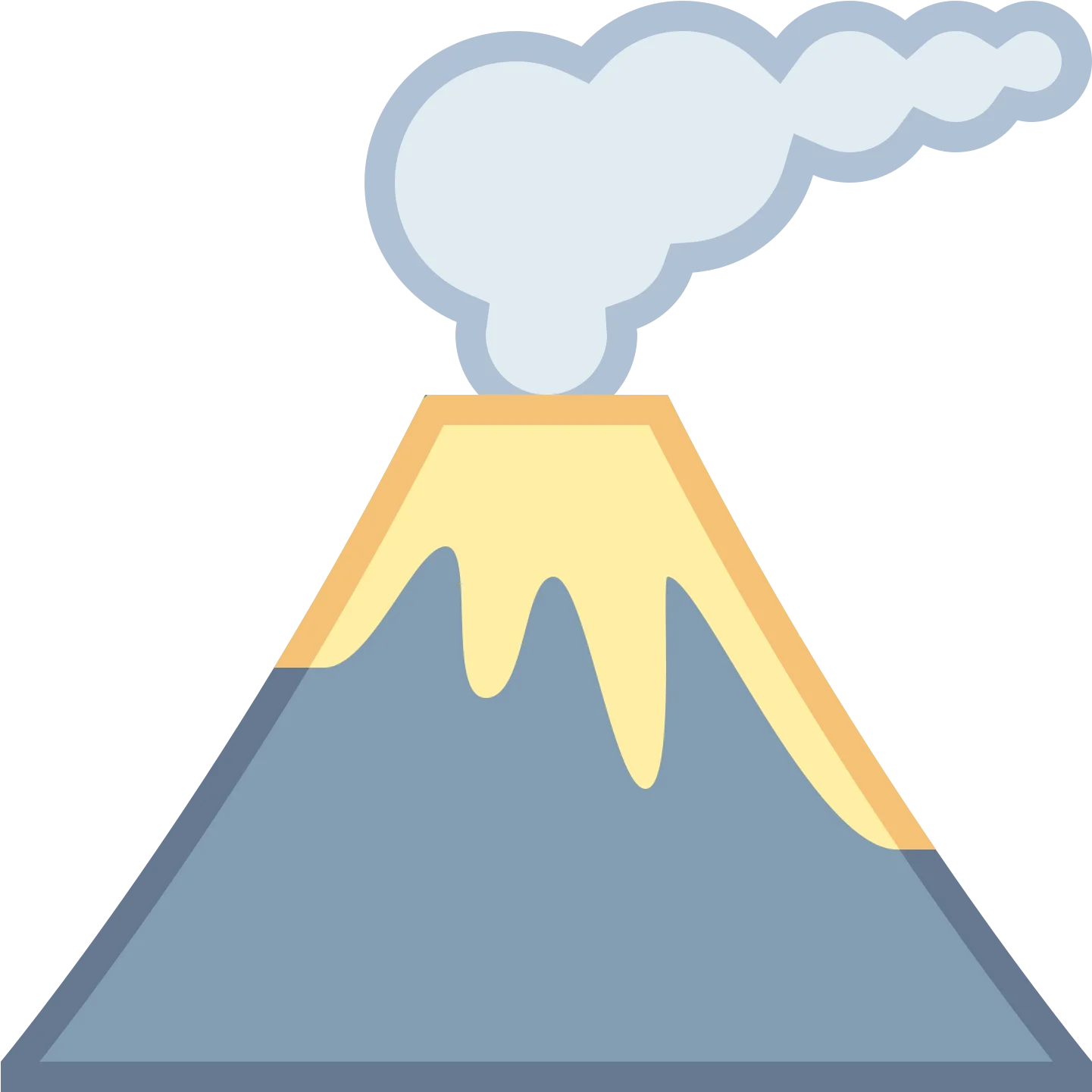 Minimalist Cartoon Volcano Eruption Clipart with Soft Color Palette