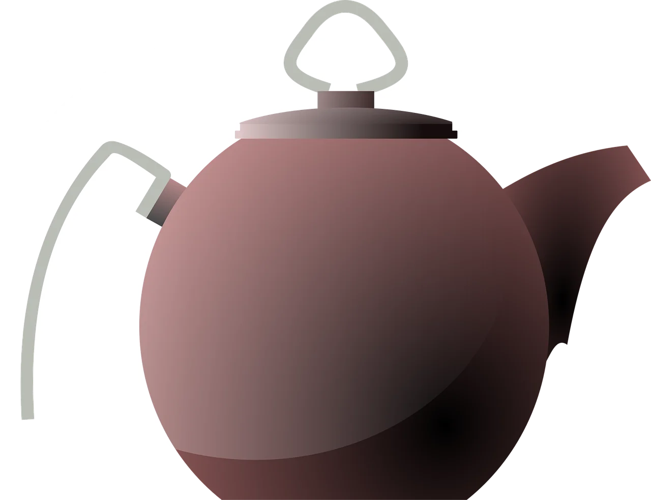 Minimalist Ceramic Teapot Clipart with Sleek Curved Design and Elegant Handle