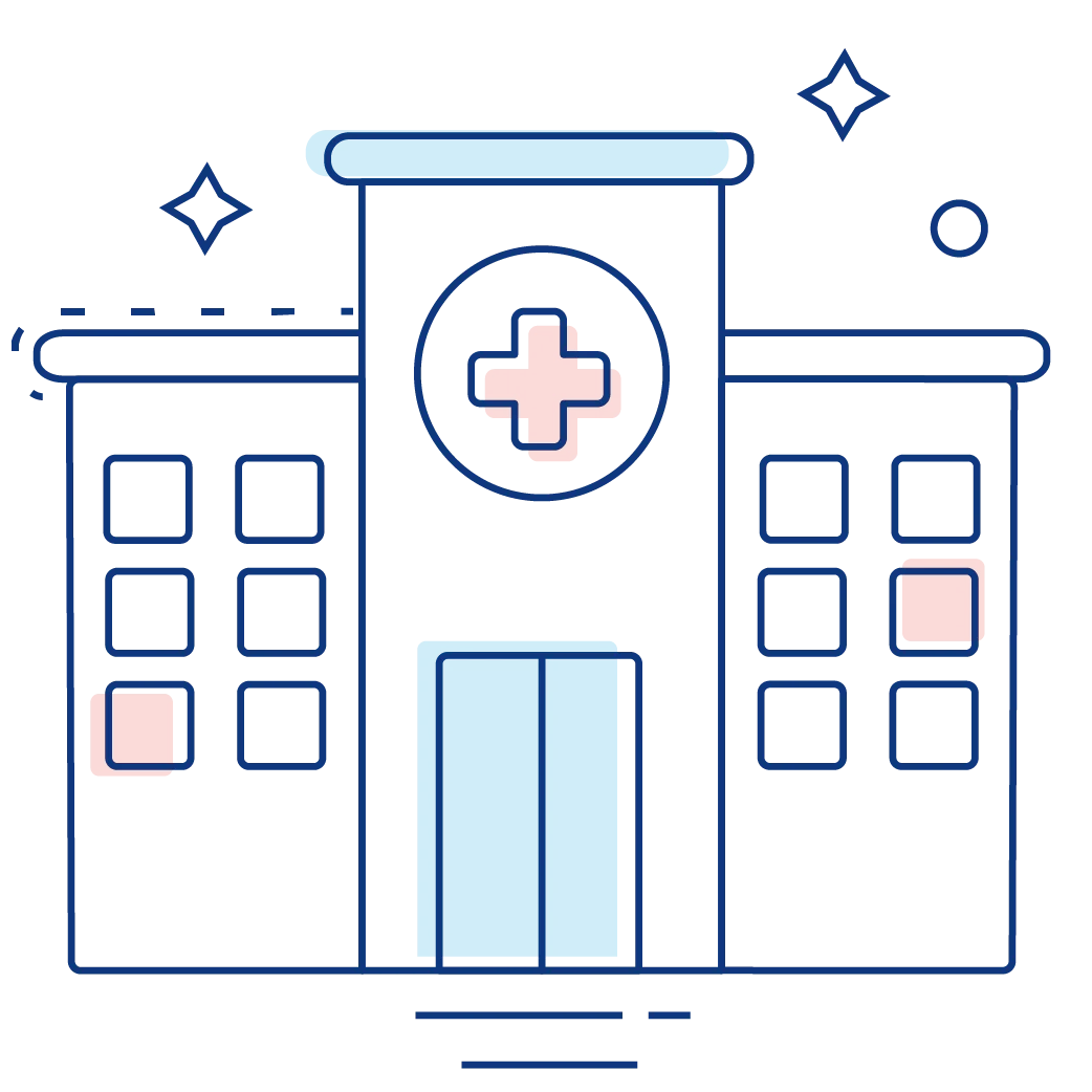 Modern Medical Facility Clipart Design with Clean Minimalist Architecture Style