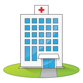 Modern Medical Facility Clipart Illustration with Clean Architectural Design