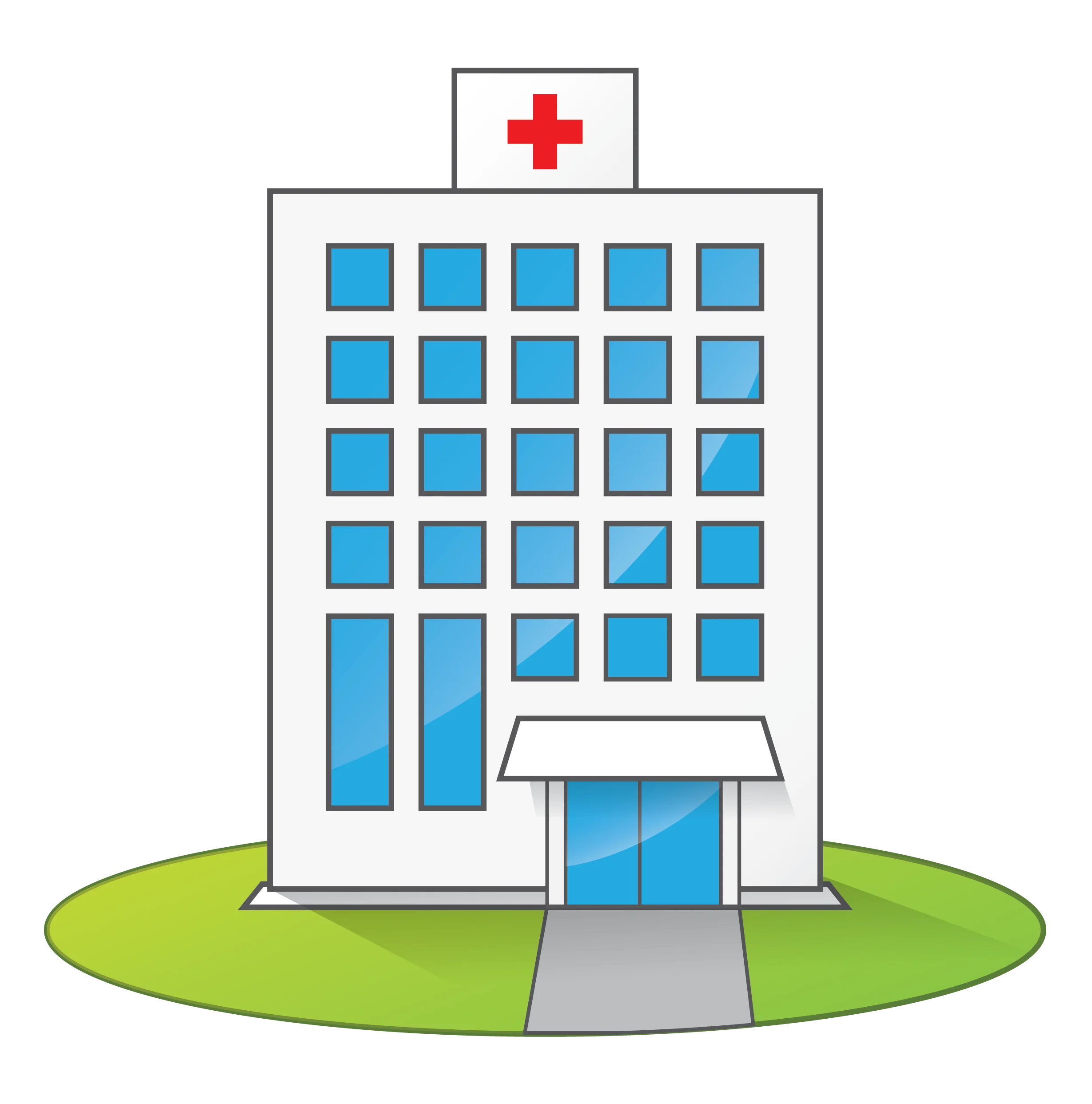 Modern Medical Facility Clipart Illustration with Clean Architectural Design