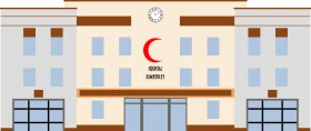 Modern Medical Facility Exterior Illustration Minimalist Hospital Clipart Design