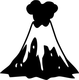 Monochrome Volcanic Eruption Silhouette Clipart: Nature's Powerful Landscape Element