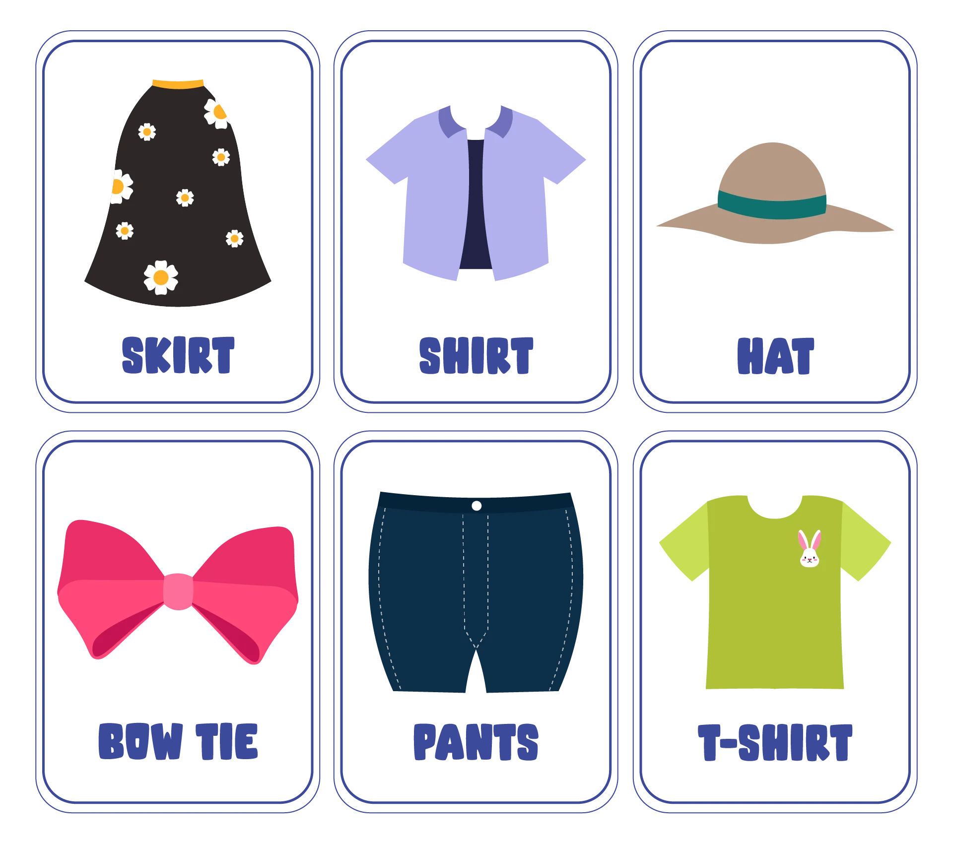 Playful Kids Clothing Clipart Set - Wardrobe Essentials for Young Fashionistas