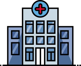 Simple and Clean Medical Facility Illustration Clipart Design