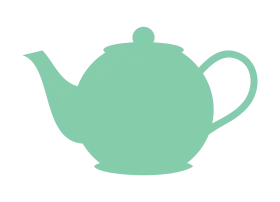 Soft Mint Green Teapot Clipart - Elegant Minimalist Kitchen Illustration Design