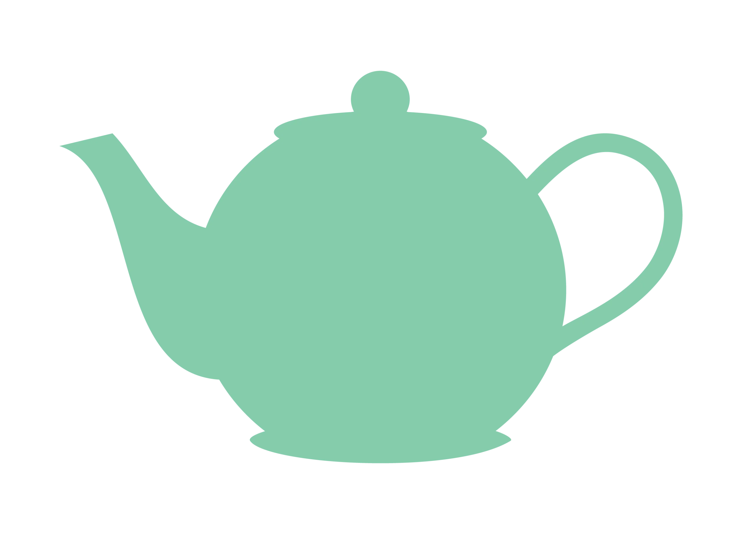 Soft Mint Green Teapot Clipart - Elegant Minimalist Kitchen Illustration Design