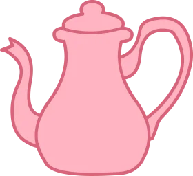 Soft Pink Elegant Teapot Clipart Illustration for Kitchen Decor and Design