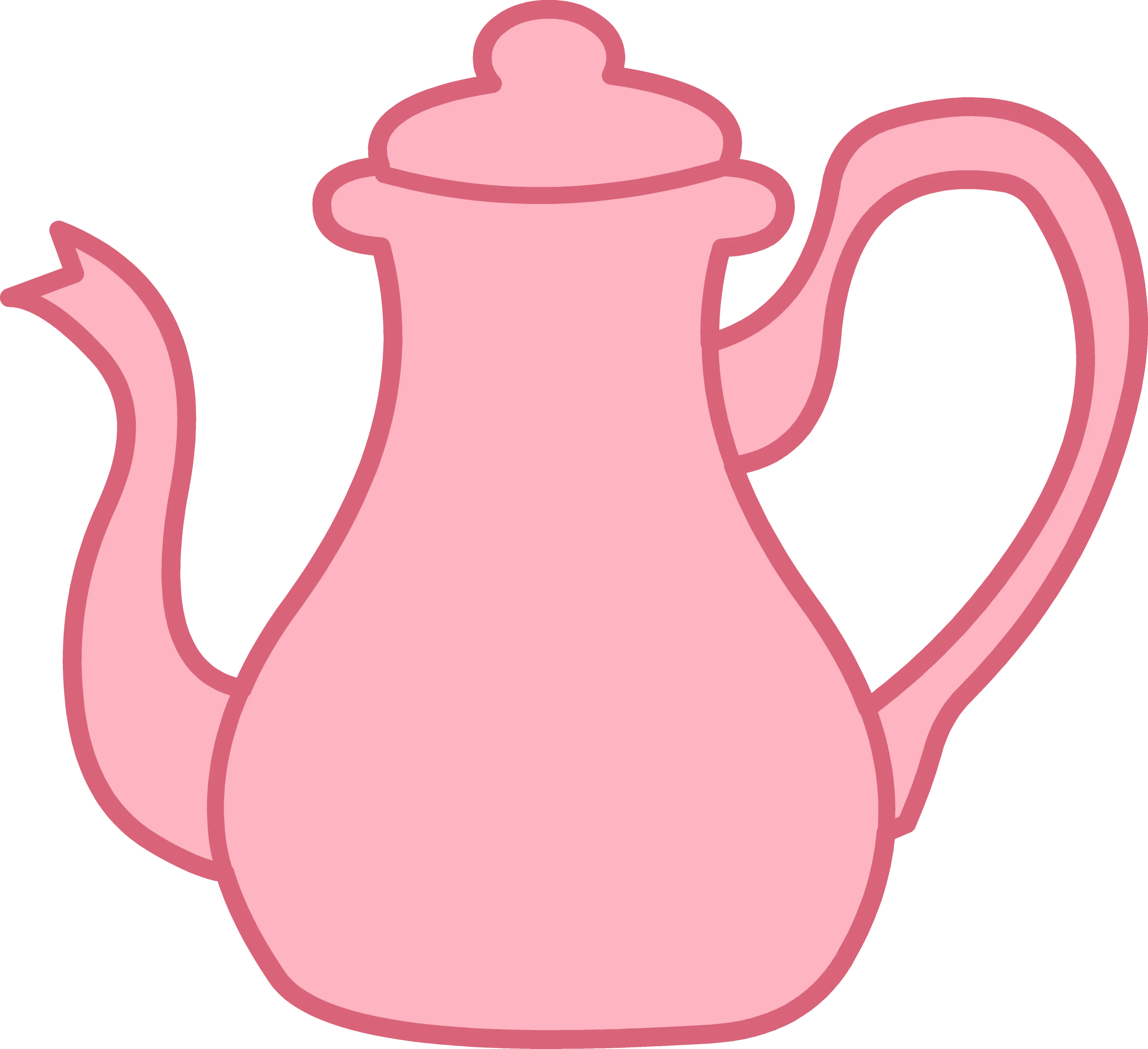 Soft Pink Elegant Teapot Clipart Illustration for Kitchen Decor and Design