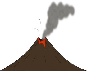 Stylized Volcanic Eruption Clipart: A Dramatic Landscape of Geological Power