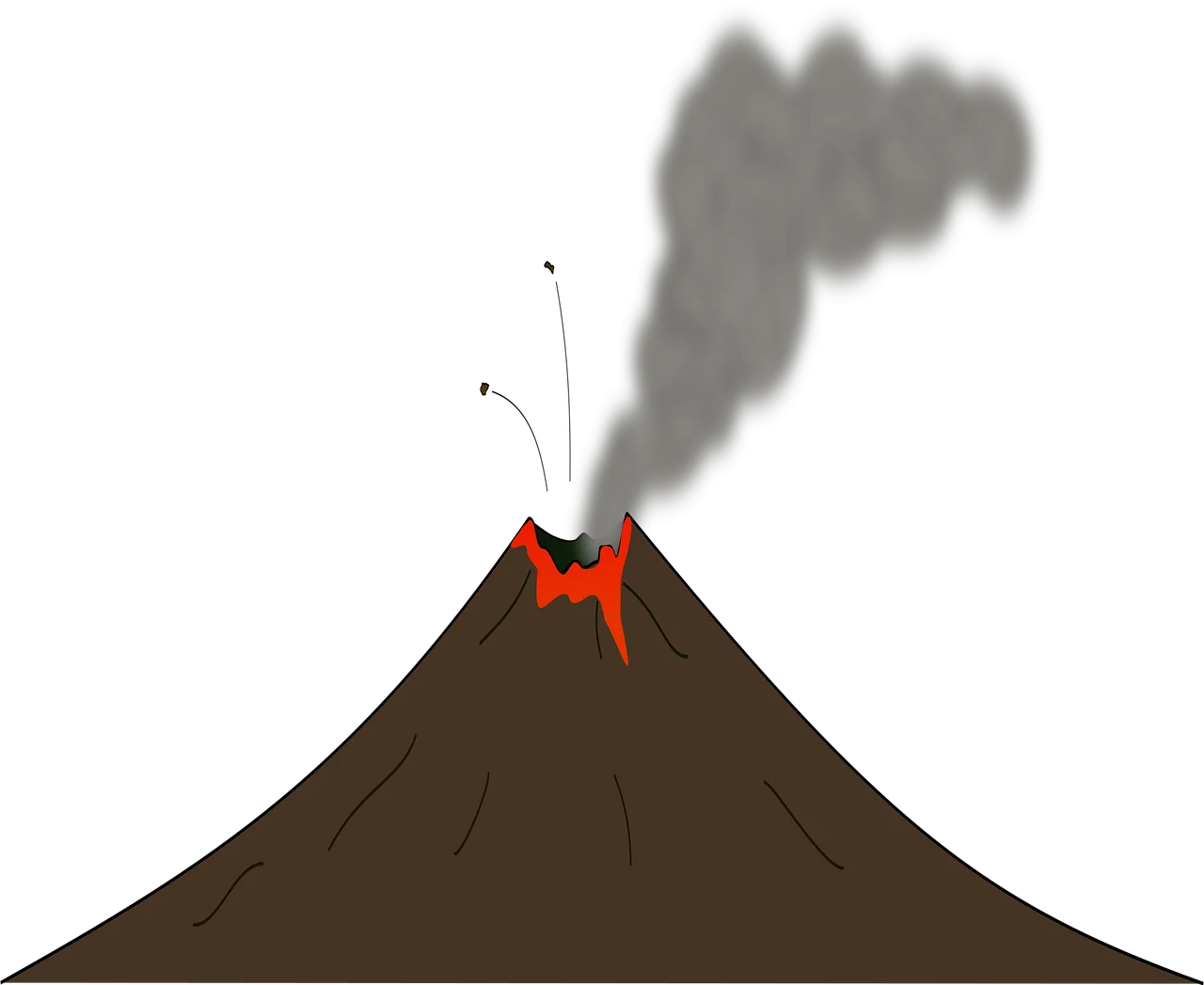 Stylized Volcanic Eruption Clipart: A Dramatic Landscape of Geological Power