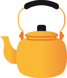 Sunny Yellow Traditional Teapot Clipart Design for Kitchen and Beverage Artwork