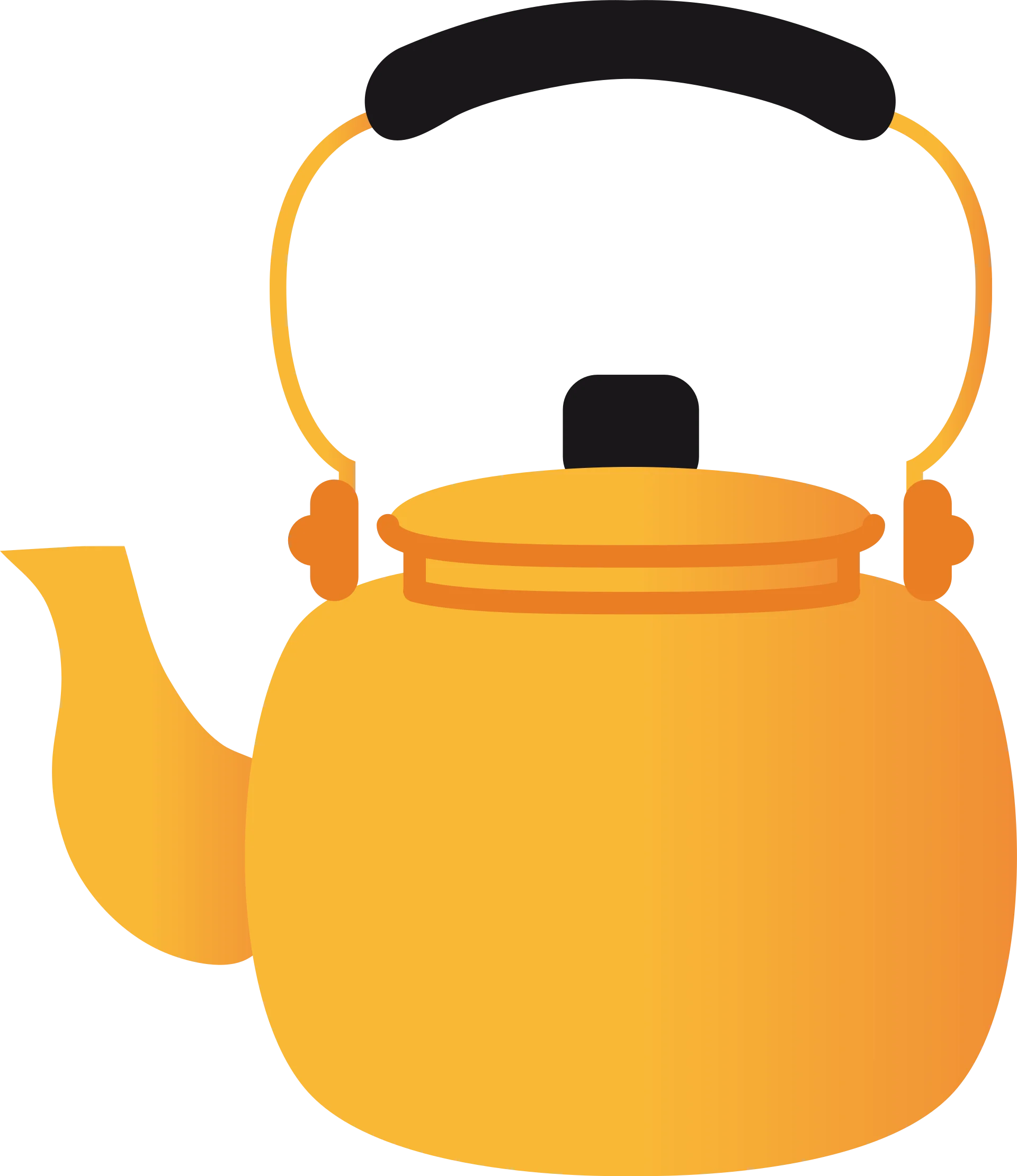 Sunny Yellow Traditional Teapot Clipart Design for Kitchen and Beverage Artwork