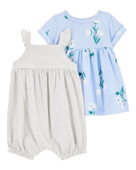 Sweet Pastel Baby Clothing Clipart Set - Soft Summer Romper and Dress