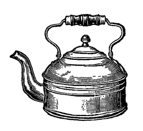Vintage Tea Kettle Clipart - Classic Antique Kitchen Illustration Design