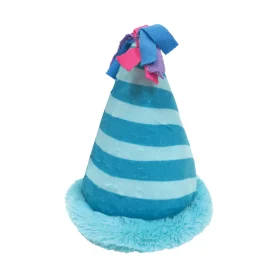 Whimsical Blue Striped Birthday Party Celebration Cone Clipart Design