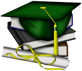 Academic Achievement Graduation Clipart Composition with Diploma and Books