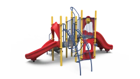 Modern Colorful Children's Playground Climbing Structure Clipart Design
