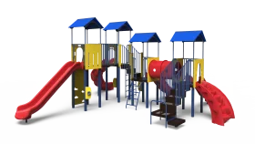 Modern Colorful Children's Playground Equipment Clipart Design
