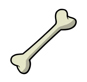 Minimalist Anatomical Bone Clipart Illustration with Soft Gradient Shading