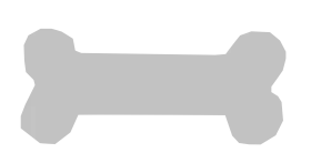 Minimalist Gray Dog Bone Clipart Design with Soft Rounded Edges