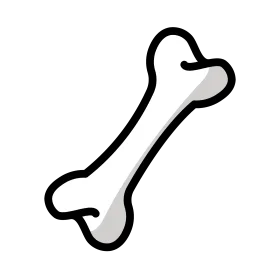 Simple Monochrome Skeletal Bone Structure Minimalist Clipart Design