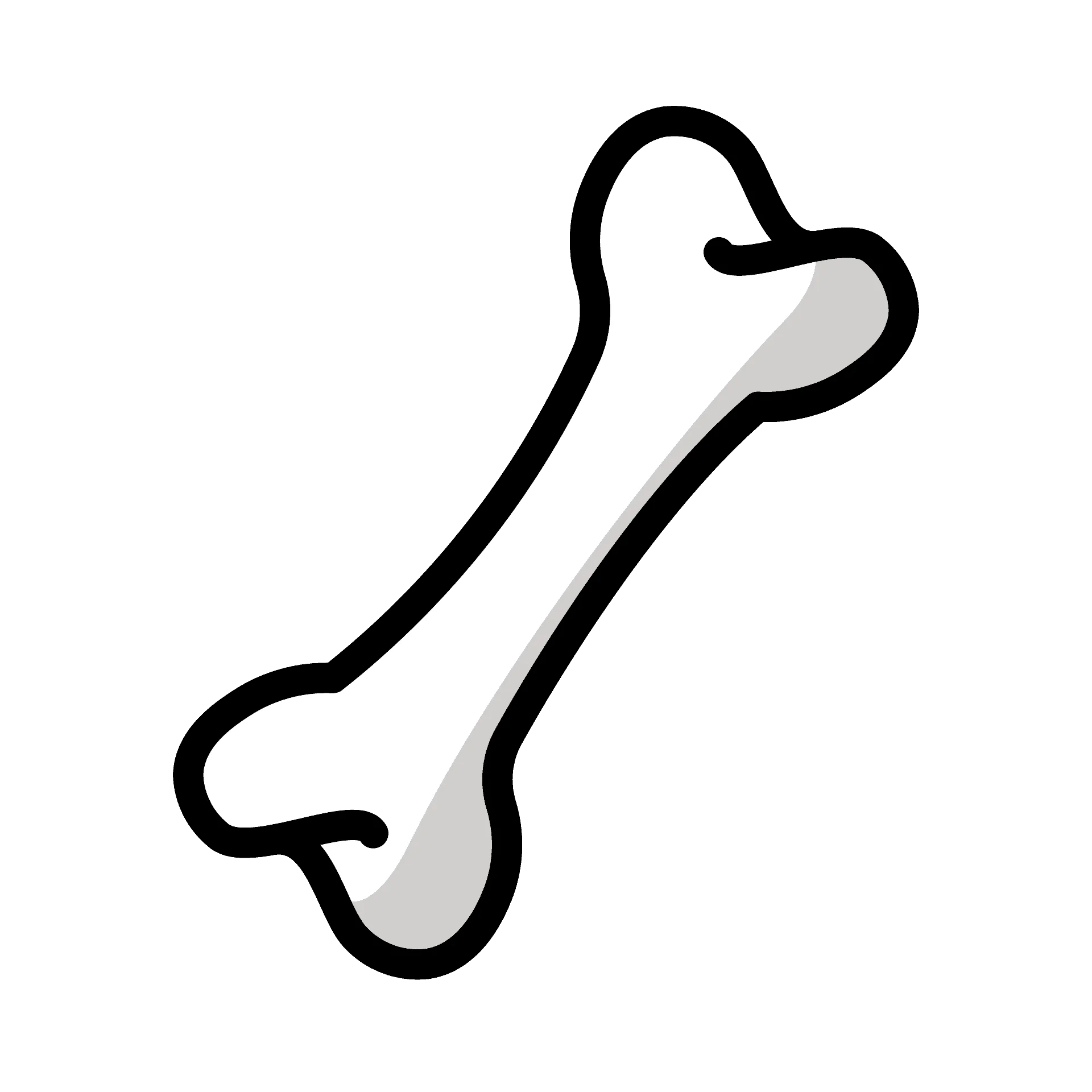 Simple Monochrome Skeletal Bone Structure Minimalist Clipart Design