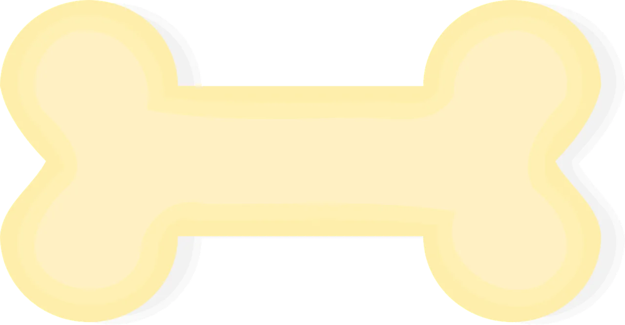 Soft Pastel Yellow Dog Bone Clipart Graphic - Gentle Canine Illustration