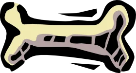 Stylized Anatomical Dog Bone Clipart with Unique Geometric Design