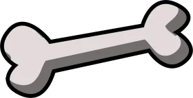 Stylized Gray Dog Bone Clipart Graphic Design Element for Pet Illustrations