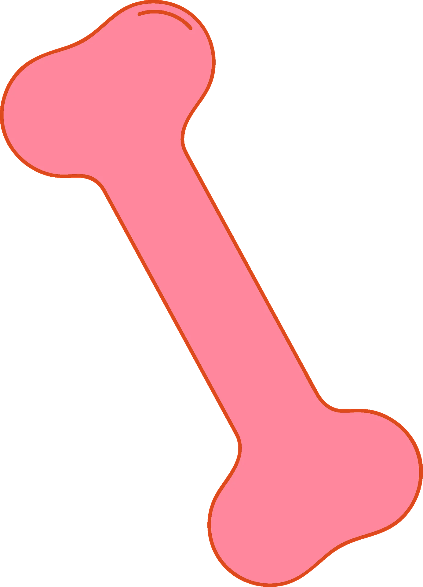 Whimsical Pink Bone Clipart: Playful Illustration for Digital Design Projects