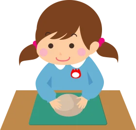Cheerful Young Child Exploring Pottery Making with Clay Crafting Clipart Illustration