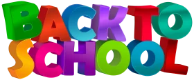 Colorful 3D Dimensional Back to School Clipart Typography Design