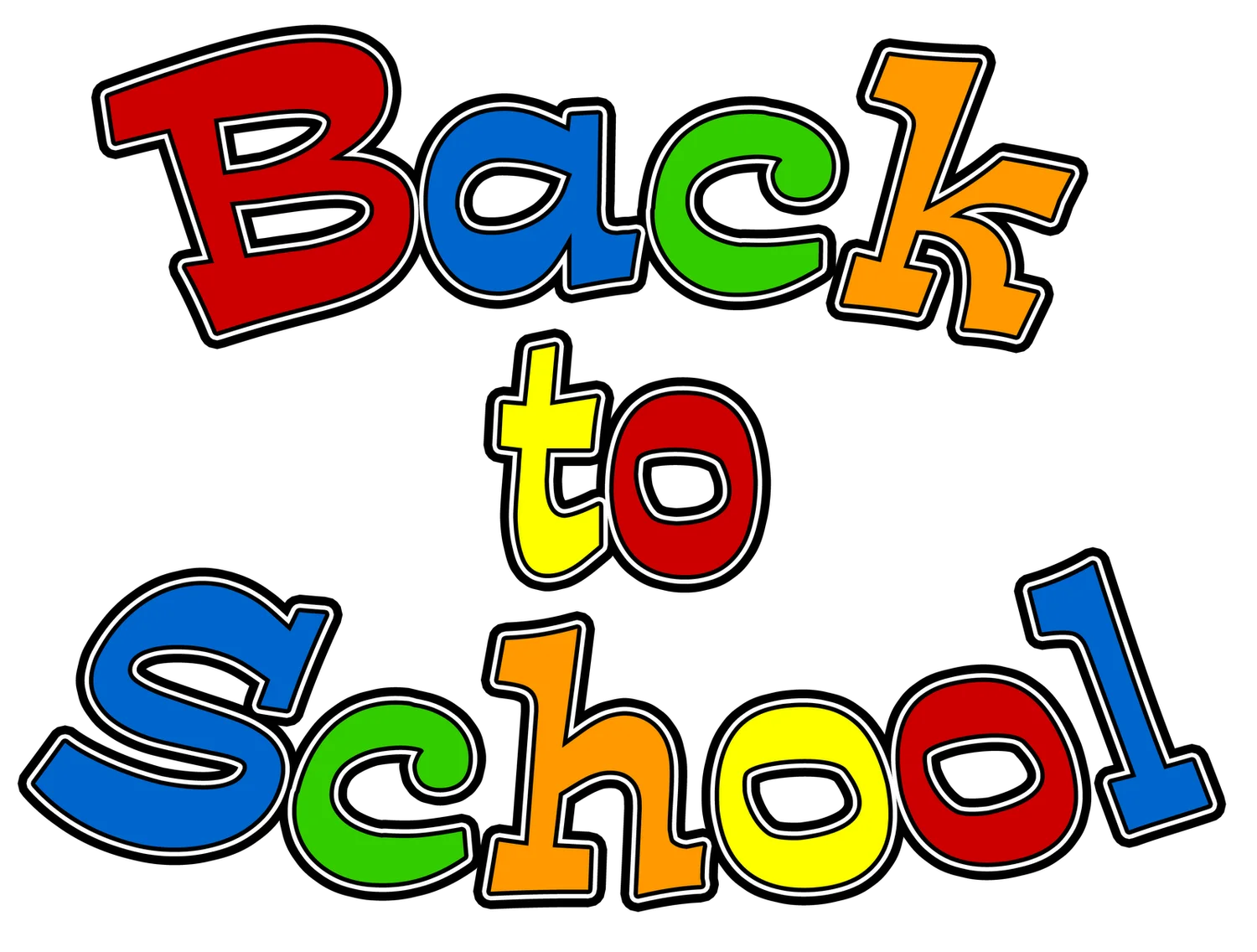 Colorful Back to School Clipart Design with Bold and Playful Typography