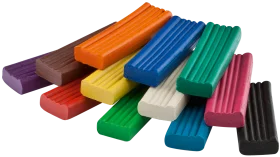 Colorful Modeling Clay Blocks Clipart - Creative Sculpting Materials
